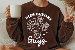 Pies Before Guys SVG PNG - Funny Thanksgiving Cowboy Turkey Product Image 3