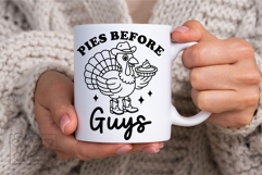 Pies Before Guys SVG PNG - Funny Thanksgiving Cowboy Turkey Product Image 4
