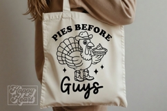 Pies Before Guys SVG PNG - Funny Thanksgiving Cowboy Turkey Product Image 5