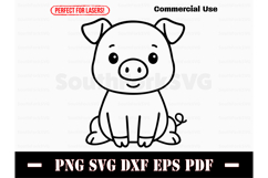 Cute Baby Pig Doodle Design SVG PNG DXF EPS PDF Product Image 1