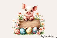 Peeking Easter Day Animals Clipart PNG Product Image 1
