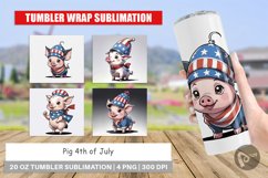 Tumbler Wrap Pig 4th of July Product Image 1