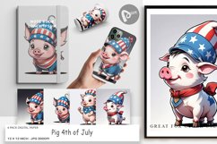 Digital Paper Pig 4th of July Product Image 1