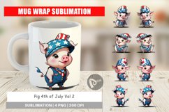 Mug Wrap Design Pig 4th of July Product Image 1