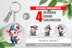 Keychain Pig 4th of July Product Image 1
