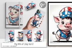 Digital Paper Pig 4th of July Product Image 1
