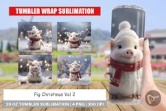 Tumbler Sublimation Pig Christmas Product Image 1