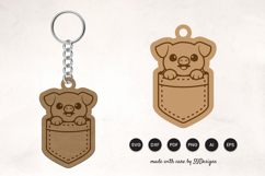 Cute Animal Pocket Keychain Laser Cut SVG - Pig Product Image 1