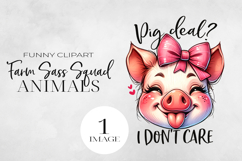 Funny Farm Animal Tongue out, Sublimation PNG. Product Image 1