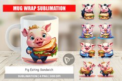 Mug Wrap Design Pig with Sandwich Product Image 1