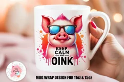Pig Mug Wrap For 11 oz and 15 oz, 3d Mug, Funny Quotes Png