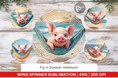 Wind Spinner Pig in Summer Hammock Product Image 1