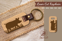 Pig Laser Cut Keychain SVG Product Image 1