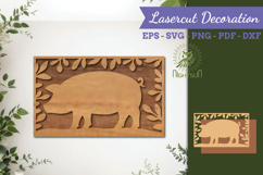 Pig Lasercut Wall Decor SVG Product Image 1