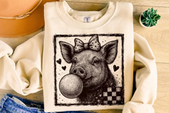 Cute Pig Grunge Valentine's Day PNG, Be Mine, Xoxo Png, Love Product Image 3