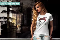 Pig SVG | Pig with Buffalo Bandana | Farm animals SVG Product Image 2