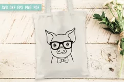 Pig SVG|Pig With Glasses and Bowtie|Farm animals SVG Product Image 2
