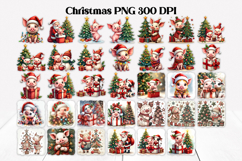 Christmas pig sublimation | Christmas clipart PNG design Product Image 1