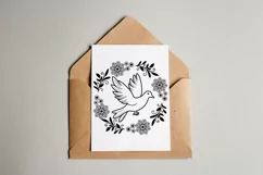 Dove SVG Cut File Design with Flower Frame for Cricut and Silhouette Cutting Machines