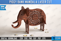 Mandala Animal Piggy Banks Laser Cut Bundle, Saving Boxes Product Image 5