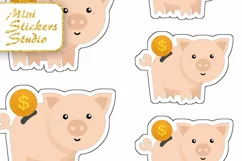Kawaii Cute Piggy Bank Icon Sign Reminder Planner stickers Product Image 3