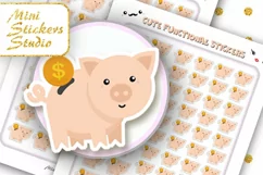 Kawaii Cute Piggy Bank Icon Sign Reminder Planner stickers Product Image 1