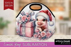 Piglet Pastel Christmas Lunch Bag Coquette Xmas Lunch Bug Product Image 1