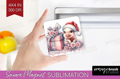 Piglet Pastel Christmas Magnet Sublimation Coquette Xmas Product Image 1
