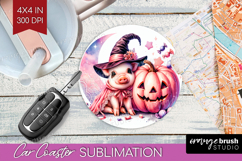 Piglet Halloween Car Coaster Coquette Coaster PNG Product Image 1