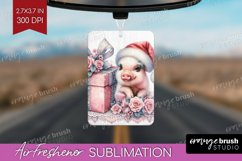 Piglet Pastel Christmas Air Freshener PNG Coquette Xmas PNG Product Image 1