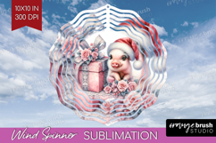 Piglet Pastel Christmas Wind Spinner Sublimation PNG Product Image 1