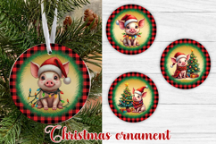 Christmas pig ornament sublimation | Christmas farm ornament Product Image 1