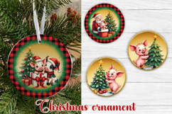 Christmas pig ornament sublimation | Christmas farm ornament Product Image 1