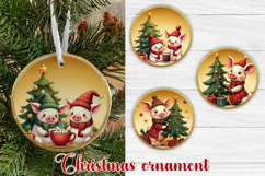 Christmas pig ornament sublimation | Christmas farm ornament Product Image 1