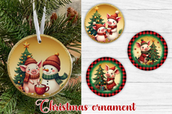 Christmas pig ornament sublimation | Christmas farm ornament Product Image 1