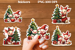 Christmas pig sticker printable | Animal sticker bundle Product Image 3
