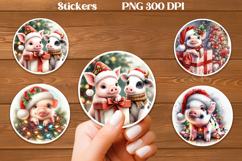Christmas pig sticker printable | Farm animal sticker PNG Product Image 1