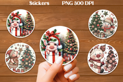 Christmas pig sticker printable | Farm animal sticker PNG Product Image 1