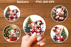 Christmas pig sticker printable | Farm animal sticker PNG Product Image 1