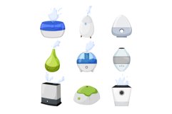 humidifier air set cartoon vector illustration Product Image 1