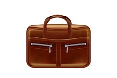 leather briefcase male 3d realistic vector Product Image 1