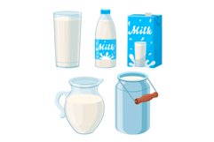 milk white set cartoon vector illustration Product Image 1