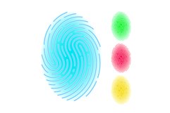 Fingerprint Multicolor Security System Set Vector Product Image 1