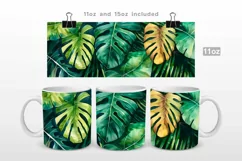Pile of Tropical Leaves Mug Wrap PNG