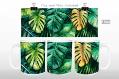 Pile of Tropical Leaves Mug Wrap PNG