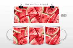 Pile of Watermelon Slice Mug Wrap PNG