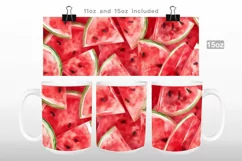 Pile of Watermelon Slice Mug Wrap PNG