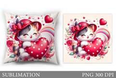 Cute Cat Sublimation. Cute Cat Pillow Sublimation Product Image 1