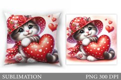 Cute Cat Sublimation. Cute Cat Pillow Sublimation Product Image 1