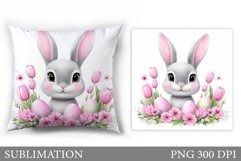 Easter Bunny Sublimation. Easter Bunny Pillow Design Product Image 1